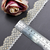 Elastic Lace 3CM Fashion 3D Nylon Spandex Stretch White Floral Lace Trim 59365-2#