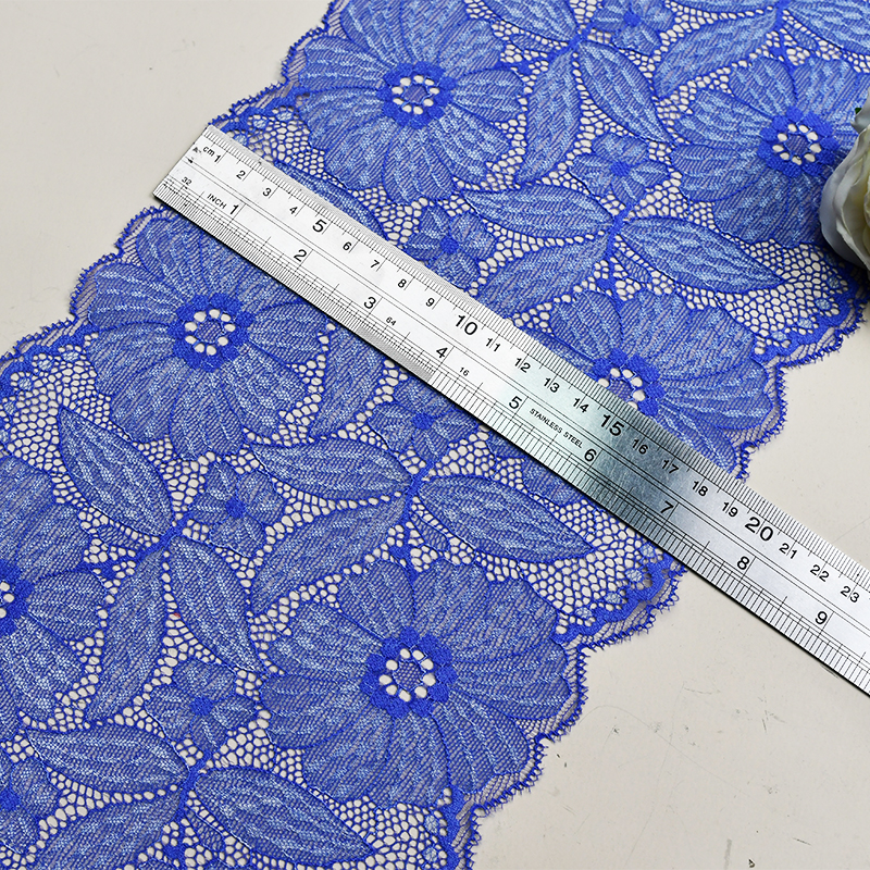 Professional Lace Manufacturer High Quality 17.5cm Stretch White Floral Lace Trim for Women 05647#