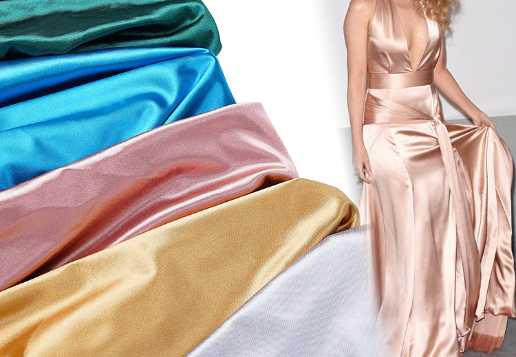 Bridal 90% Polyester 10% Spandex Satin Fabric Solid Stretch Shiny Satin Fabric for Wedding Dress 