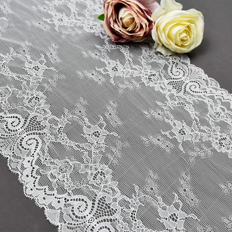 Elegant Mesh Elastic Lace Trim 23cm Spandex Lace Fabric Elastic Lace Women's Dress Underwear Bra 65229#