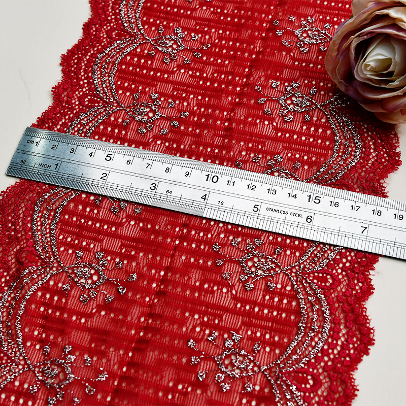Professional Lace Manufacturer High Quality 17cm Stretch White Floral Lace Trim for Women E010#