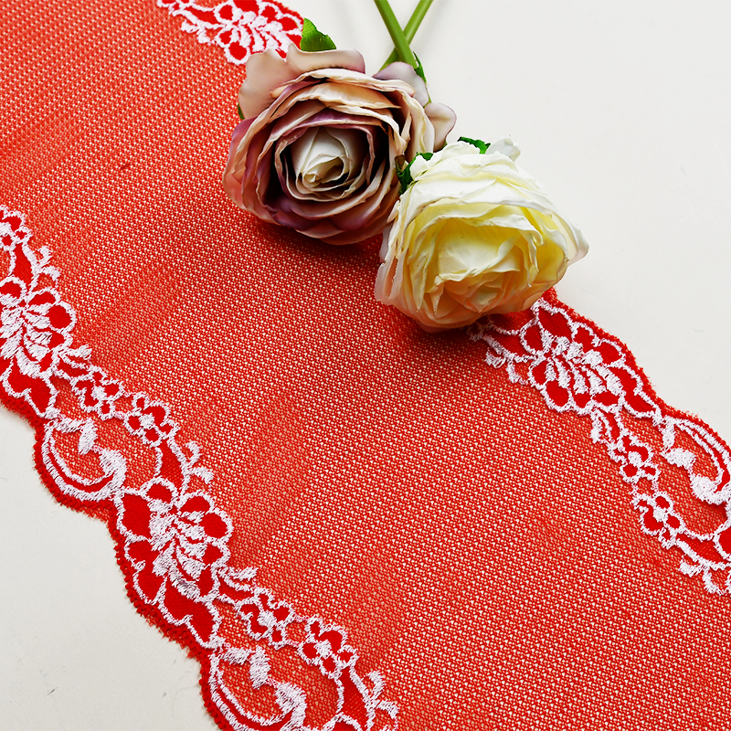 Professional Lace Manufacturer High Quality18cm Stretch White Floral Lace Trim for Women 206100#