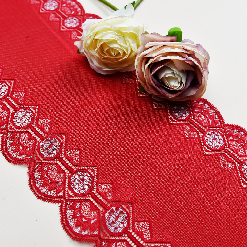 Ready Stock Lace High Quality 19cm Women's Elastic Floral Lace Trim 7333#