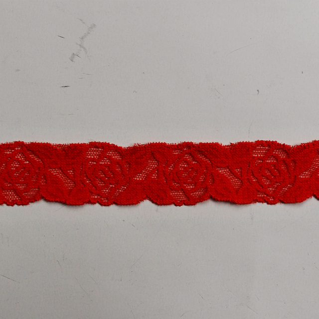 Elastic Lace 3.5CM Fashion 3D Nylon Spandex Stretch White Floral Lace Trim 116656#