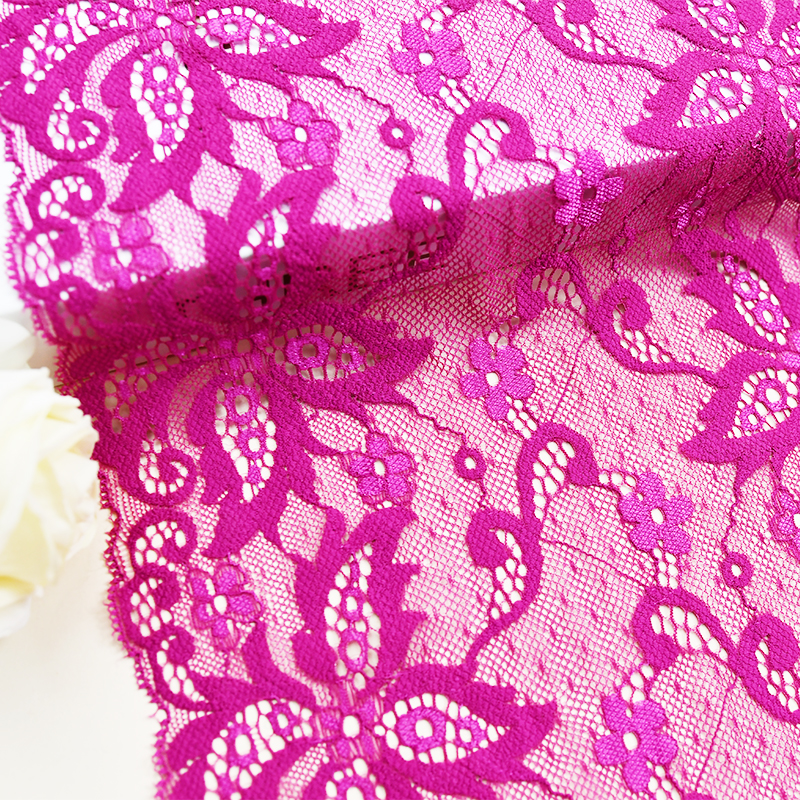 Professional Lace Manufacturer High Quality 24cm Stretch White Floral Lace Trim for Women 1092#