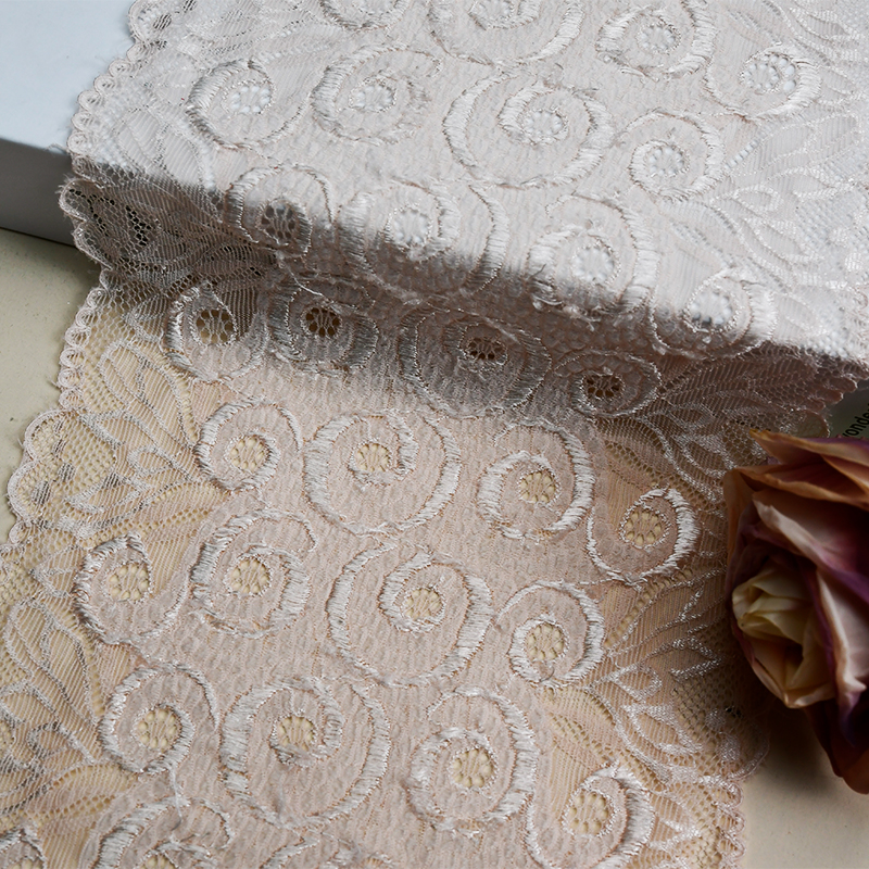 Professional Lace Manufacturer High Quality 17cm Stretch White Floral Lace Trim for Women K160#