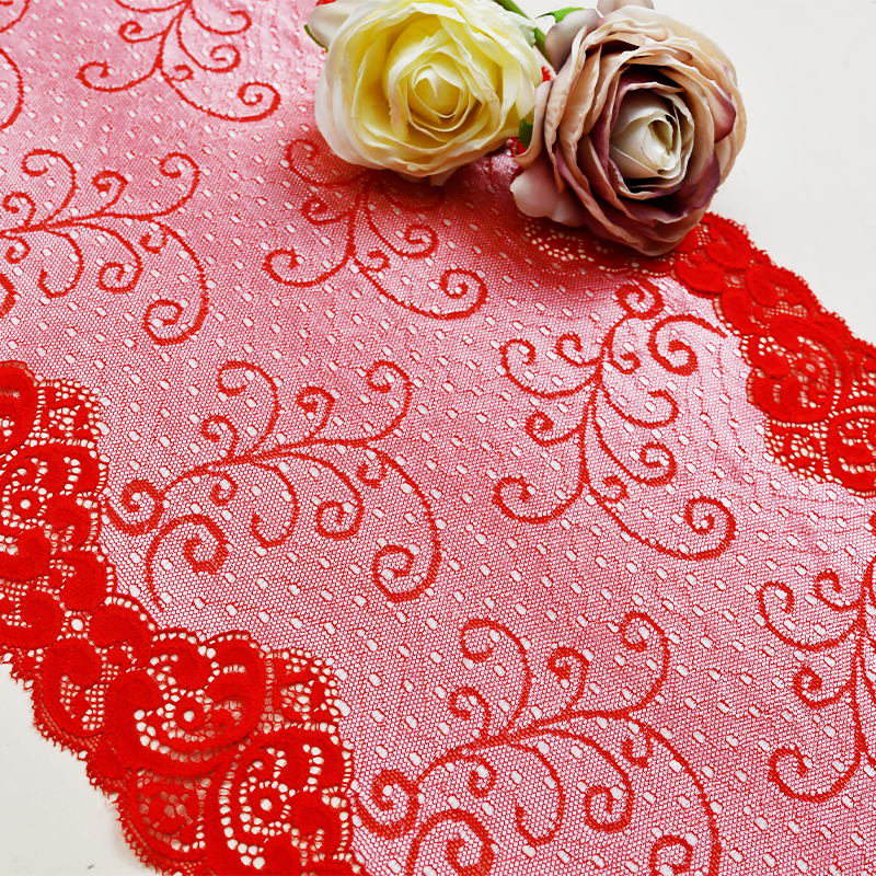 Professional Lace Manufacturer High Quality 25cm Stretch White Floral Lace Trim for Women 5220#