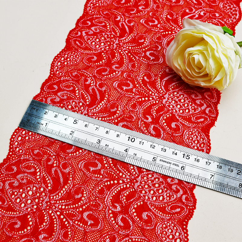 Professional Lace Manufacturer High Quality 17.5cm Stretch White Floral Lace Trim for Women 5199#