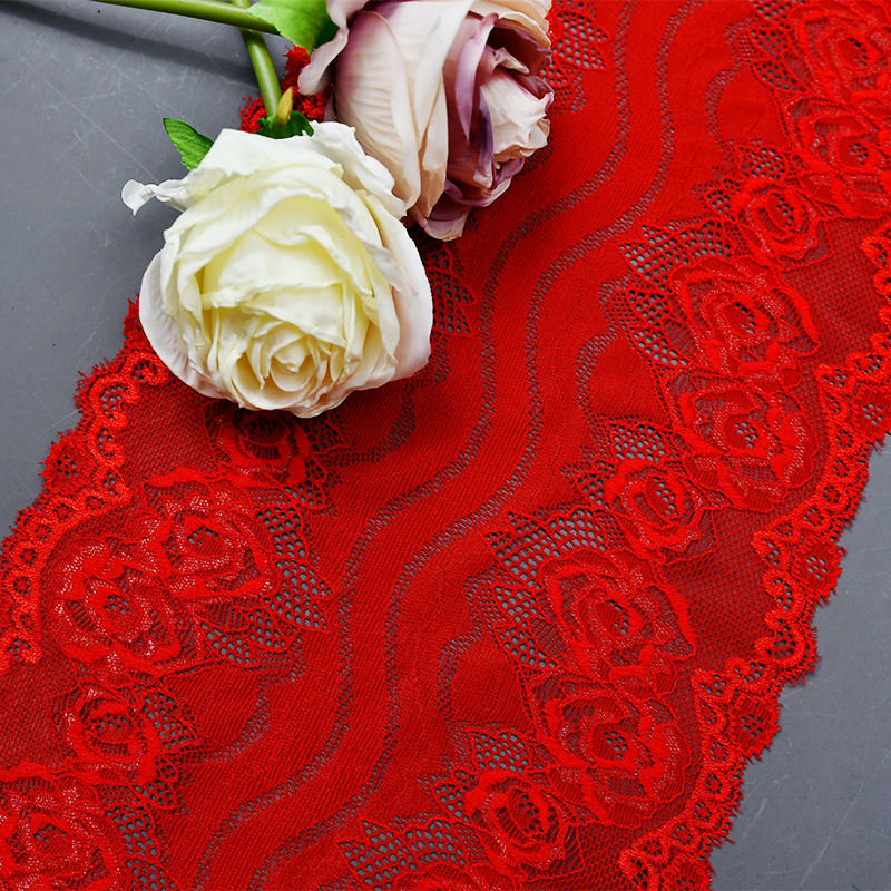 Professional Lace Manufacturer High Quality 19cm Stretch White Floral Lace Trim for Women 59117#