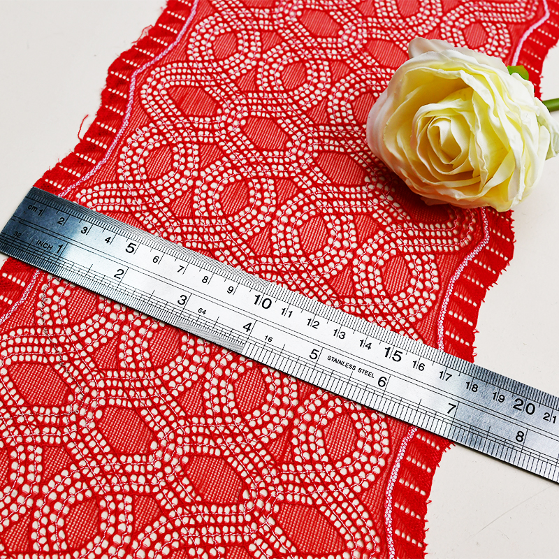 Professional Lace Manufacturer High Quality 18cm Stretch White Floral Lace Trim for Women 25058#