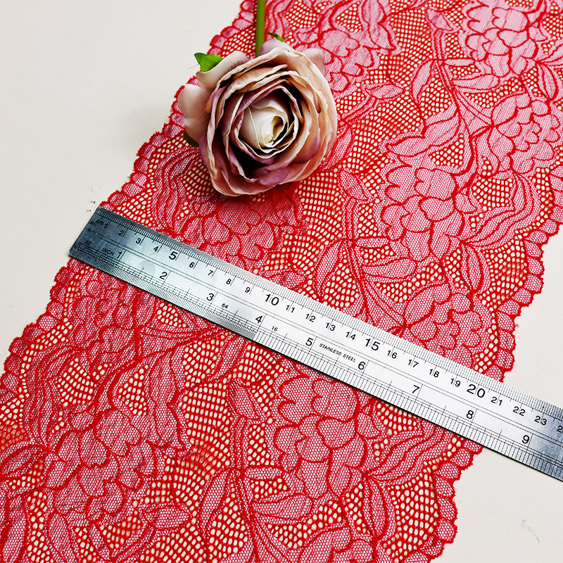 Professional Lace Manufacturer High Quality 20.5cm Stretch White Floral Lace Trim for Women 27338#