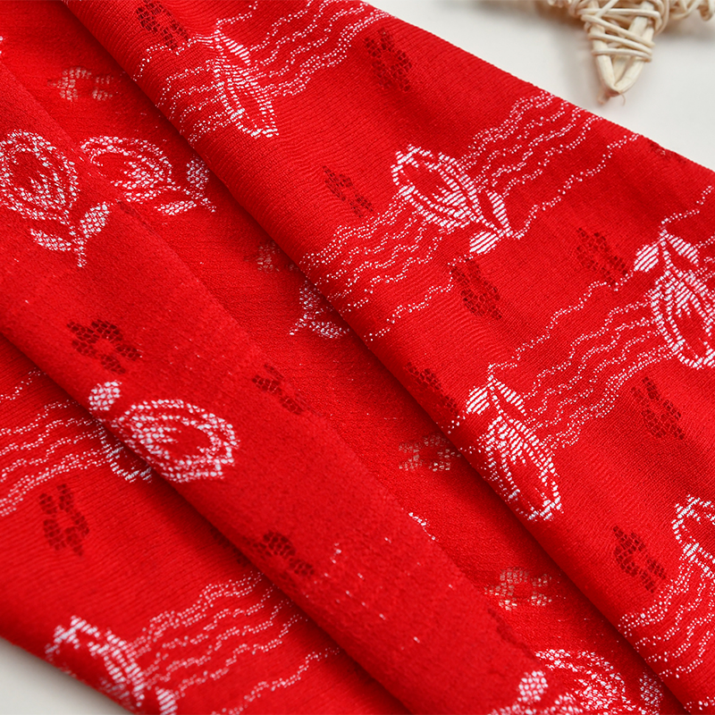 Wholesale two-color knitted elastic lace fabric women's dress 80566#