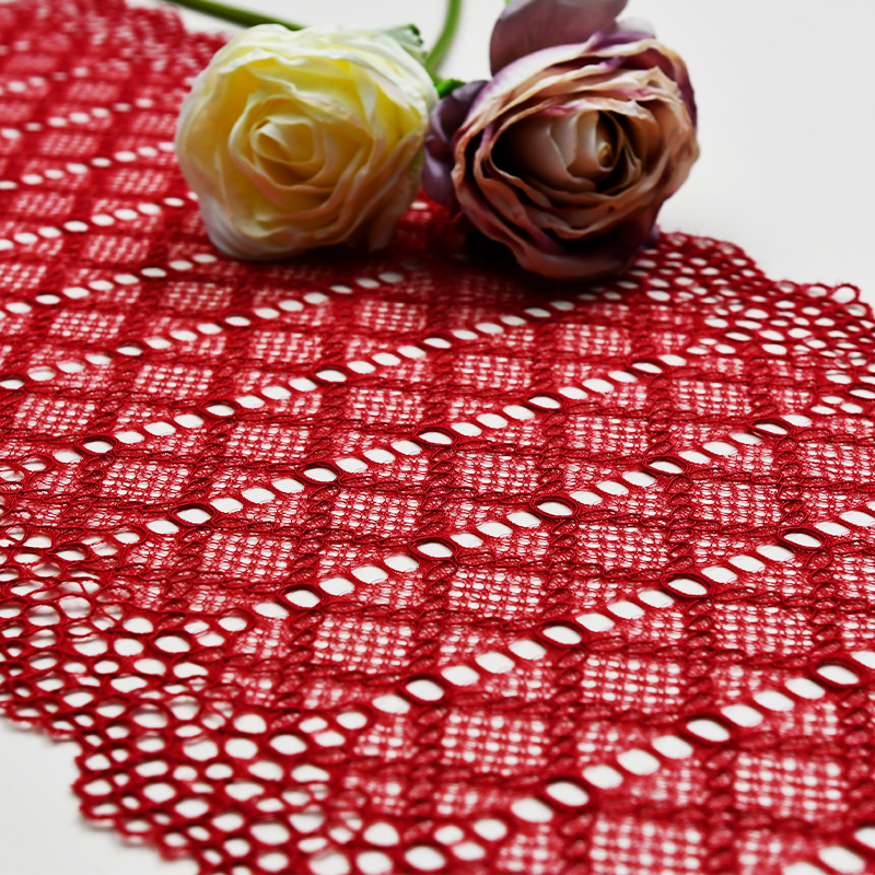 Elegant Mesh Elastic Lace Trim 22cm Spandex Lace Fabric Elastic Lace Women's Dress Underwear Bra 5832-24#