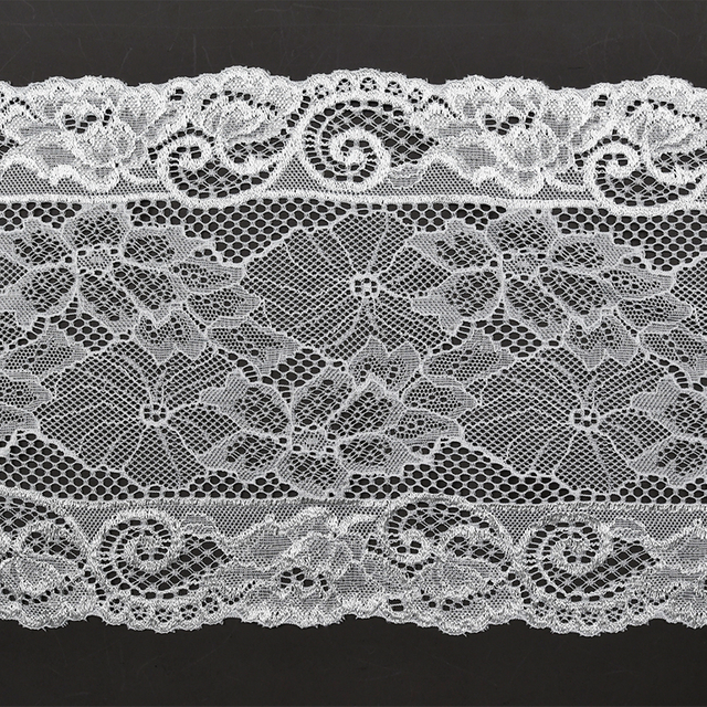 Ready Stock Lace High Quality 19cm Women's Elastic Floral Lace Trim 1314#