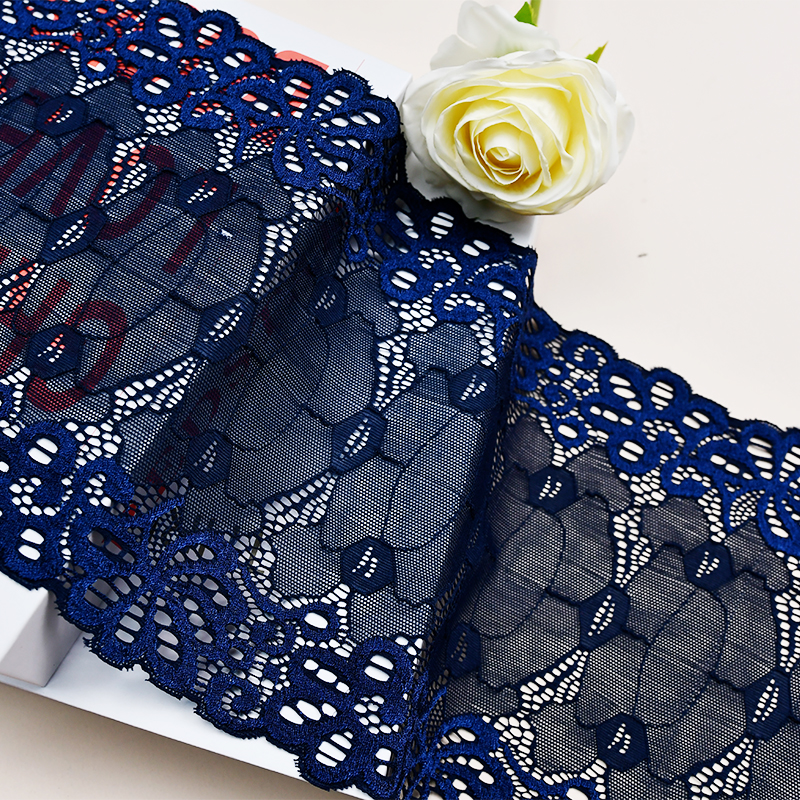 Professional Lace Manufacturer High Quality 19.5cm Stretch White Floral Lace Trim for Women 4402#