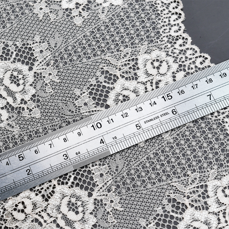 Professional Lace Manufacturer High Quality 18.5cm Stretch White Floral Lace Trim for Women 4082#