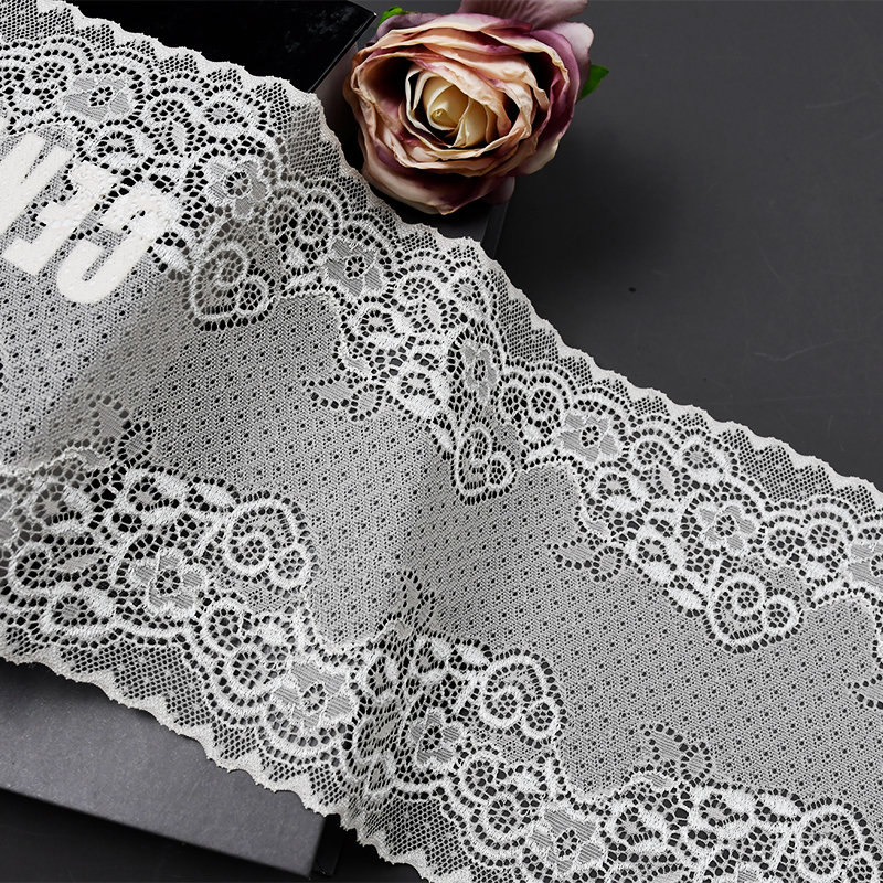 Elegant Mesh Elastic Lace Trim 17cm Spandex Lace Fabric Elastic Lace Women's Dress Underwear Bra 6659#