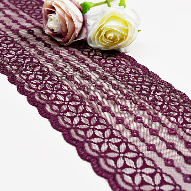 Professional Lace Manufacturer High Quality16cm Stretch White Floral Lace Trim for Women6887#