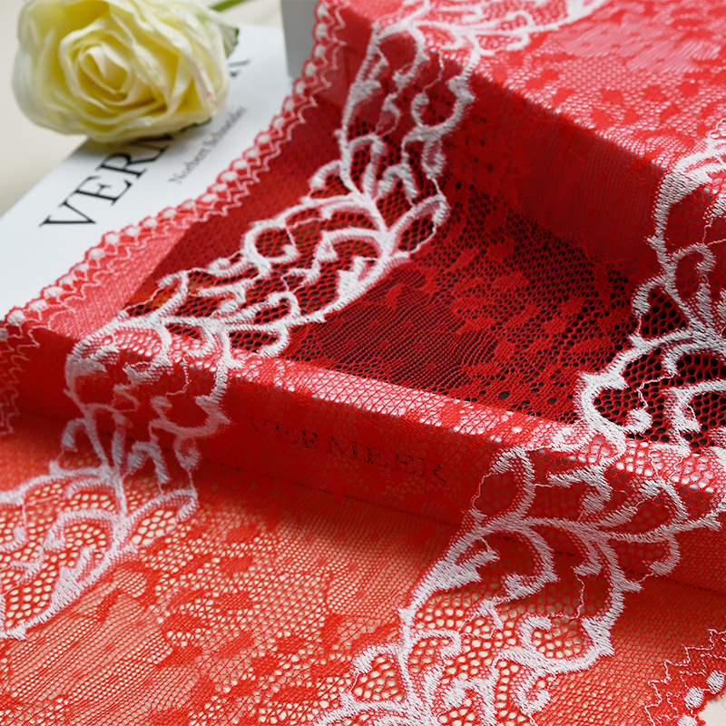 Ready Stock Lace High Quality 21cm Women's Elastic Floral Lace Trim 6119#