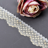 Elastic Lace 3CM Fashion 3D Nylon Spandex Stretch White Floral Lace Trim 59365-2#