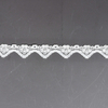 Elastic Lace 2.3CM Fashion 3D Nylon Spandex Stretch White Floral Lace Trim 106597#