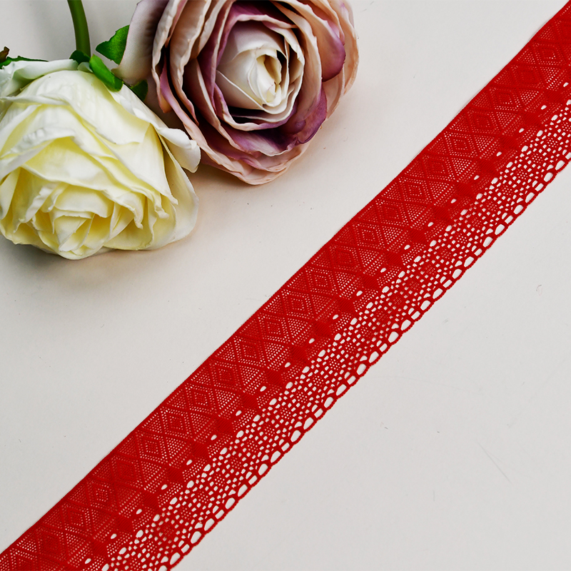 Elastic Lace 3CM Fashion 3D Nylon Spandex Stretch White Floral Lace Trim SG264#