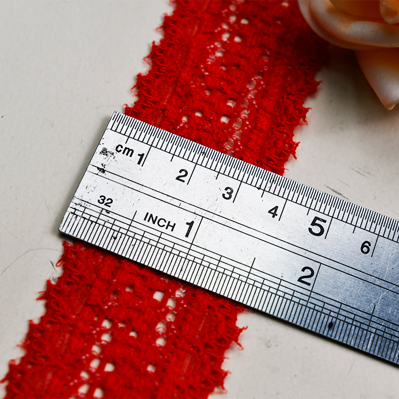 3.5CM Wholesale Bicolor knitted Elastic Lace Trim, nylon spandex stretch lace trim for women dress 01000#