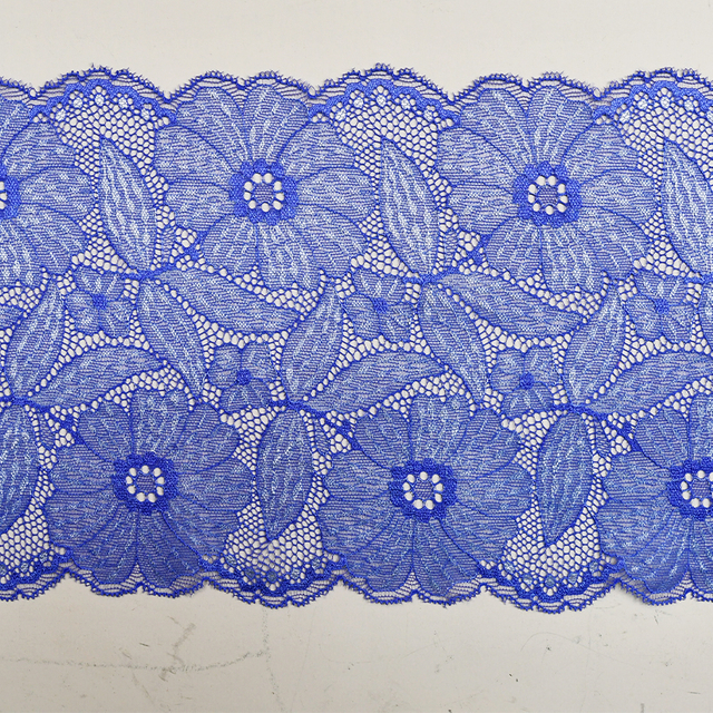 Professional Lace Manufacturer High Quality 17.5cm Stretch White Floral Lace Trim for Women 05647#