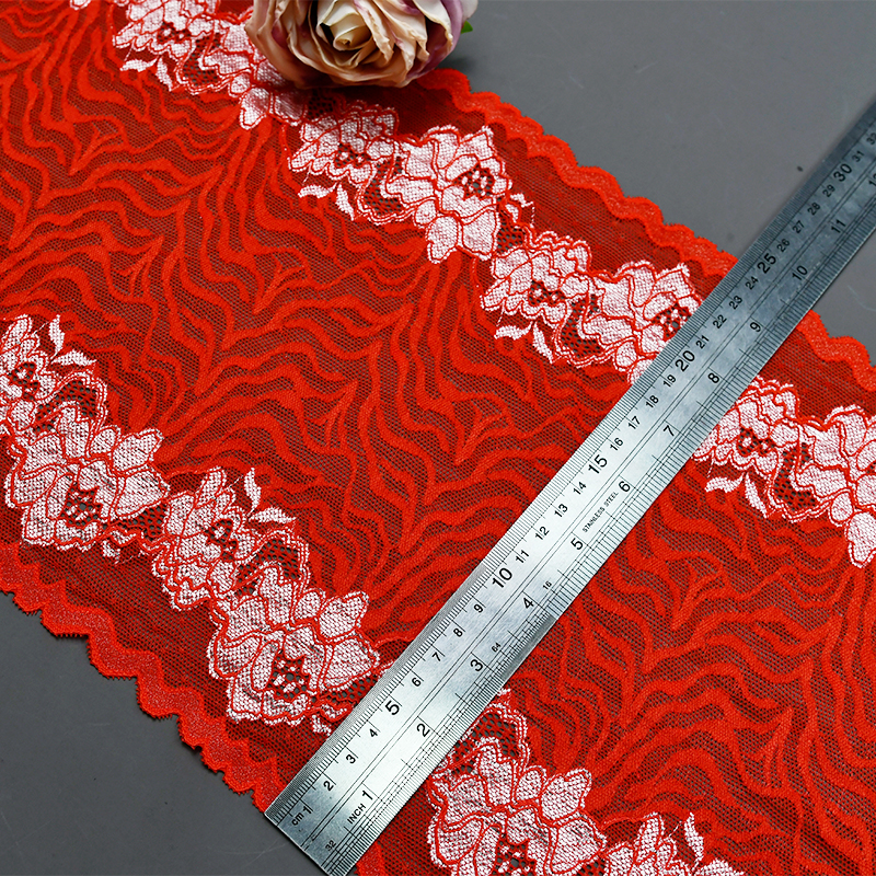 Ready Stock Lace High Quality 25cm Women's Elastic Floral Lace Trim5125#