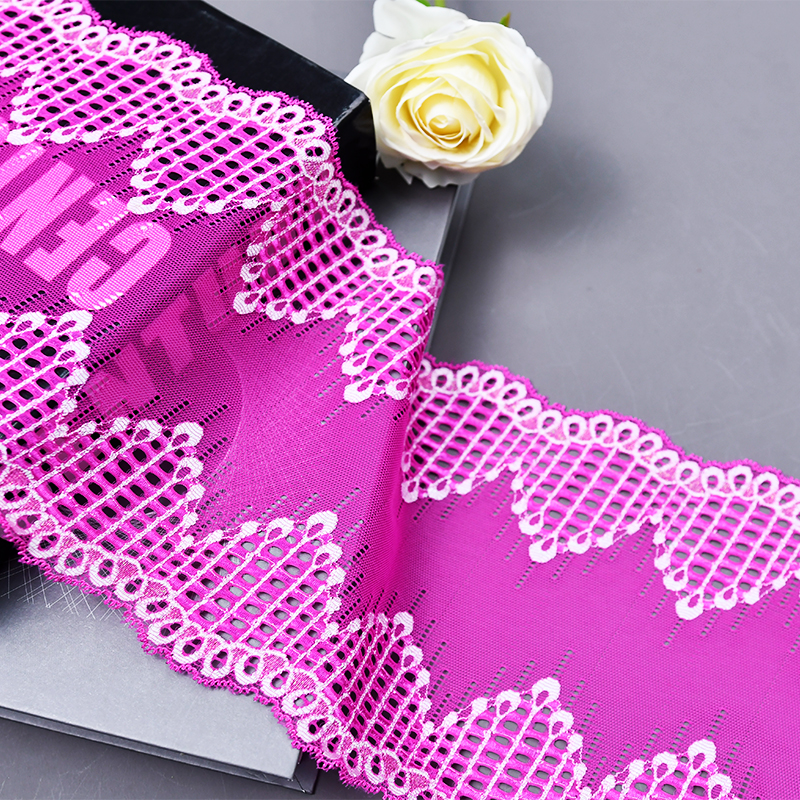 Professional Lace Manufacturer High Quality17cm Stretch White Floral Lace Trim for Women B017#