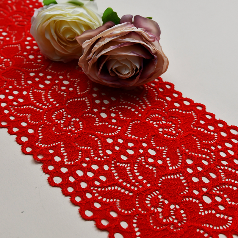 manufacturers supply 13.5cm wide warp knitted white lace underwear clothing accessories DIY wedding dress stretch lace 9042#