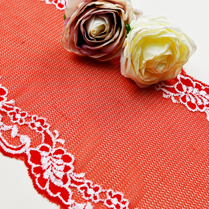 Professional Lace Manufacturer High Quality18cm Stretch White Floral Lace Trim for Women 206100#