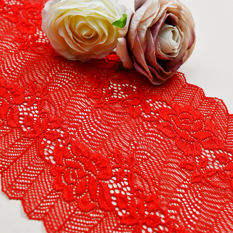 manufacturers supply17.5cm wide warp knitted white lace underwear clothing accessories DIY wedding dress stretch lace 9079#