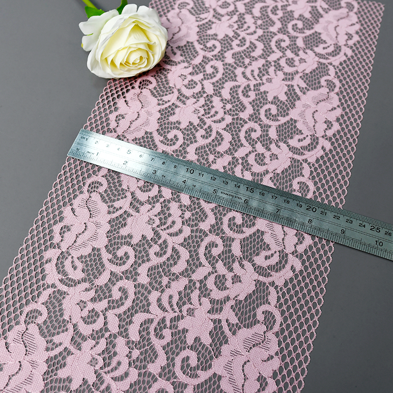 Professional Lace Manufacturer High Quality23cm Stretch White Floral Lace Trim for Women416109#