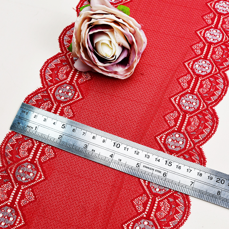 Ready Stock Lace High Quality 19cm Women's Elastic Floral Lace Trim 7333#