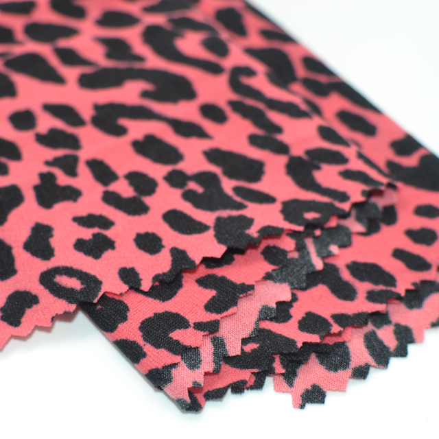 High Quality Digital Printing Leopard 90%Polyester 10%Spandex Printed Swimwear Fabric for Garment