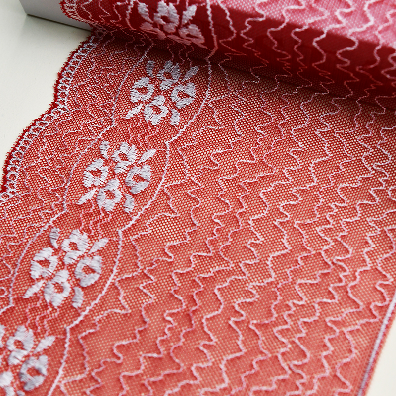 Professional Lace Manufacturer High Quality 15.5cm Stretch White Floral Lace Trim for Women 02187#