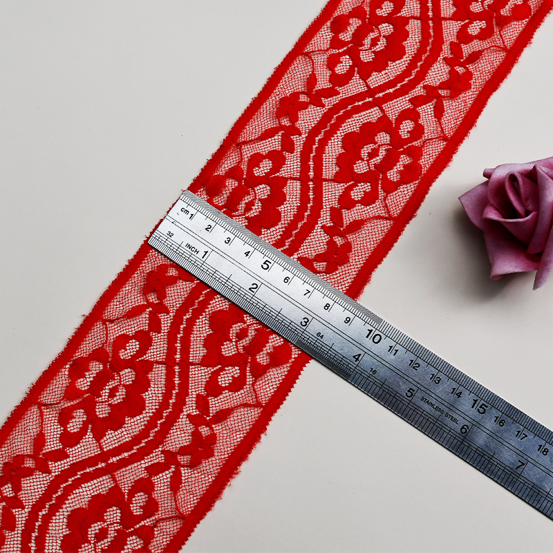 Best Selling Tricot 8.5Cm Wide Nylon Spandex Guipure Garniture Stretch Soft Lace Trim Trimming 4802#