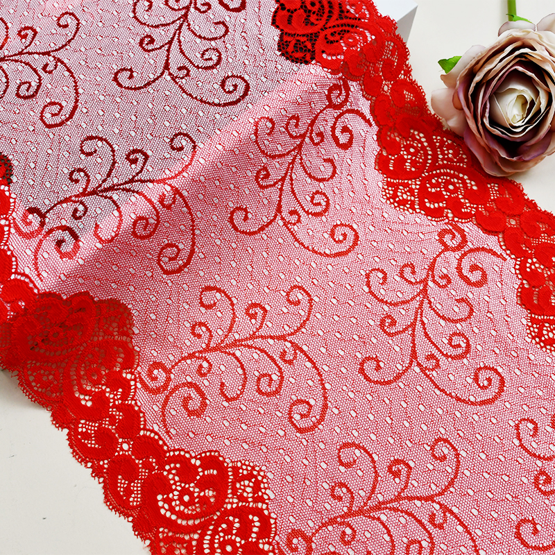 Professional Lace Manufacturer High Quality 25cm Stretch White Floral Lace Trim for Women 5220#