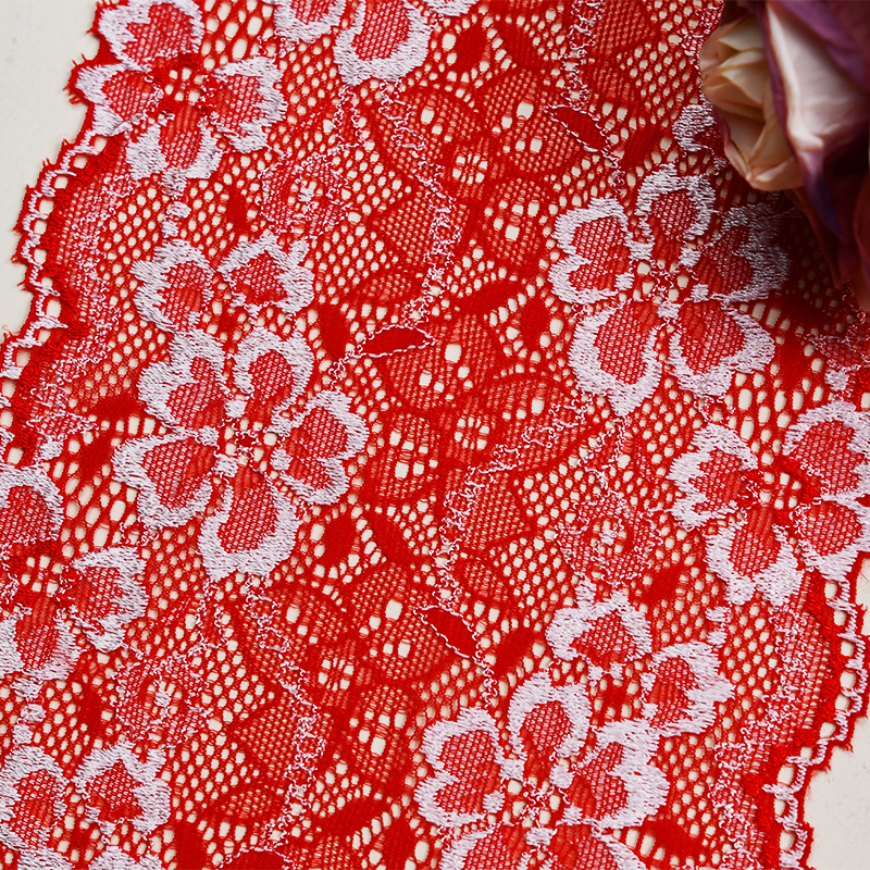 Professional Lace Manufacturer High Quality 13cm Stretch White Floral Lace Trim for Women 59177#