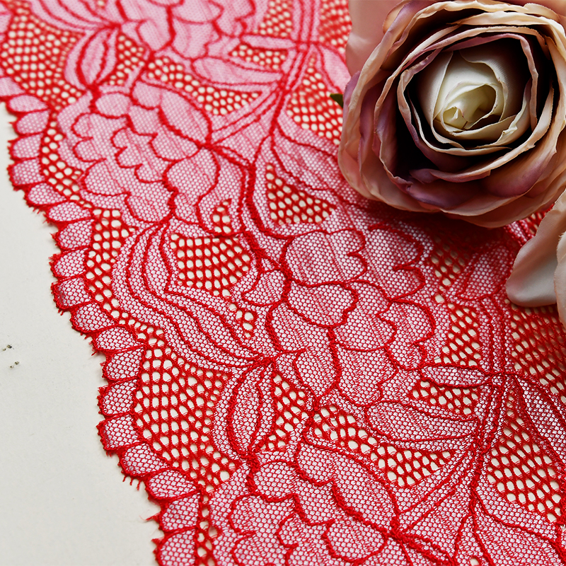 Professional Lace Manufacturer High Quality 20.5cm Stretch White Floral Lace Trim for Women 27338#