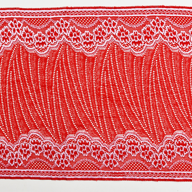 21cm Wholesale Two Color Knitted Elastic Lace Trim, Elastic Lace Trim Women's Dress 61119#