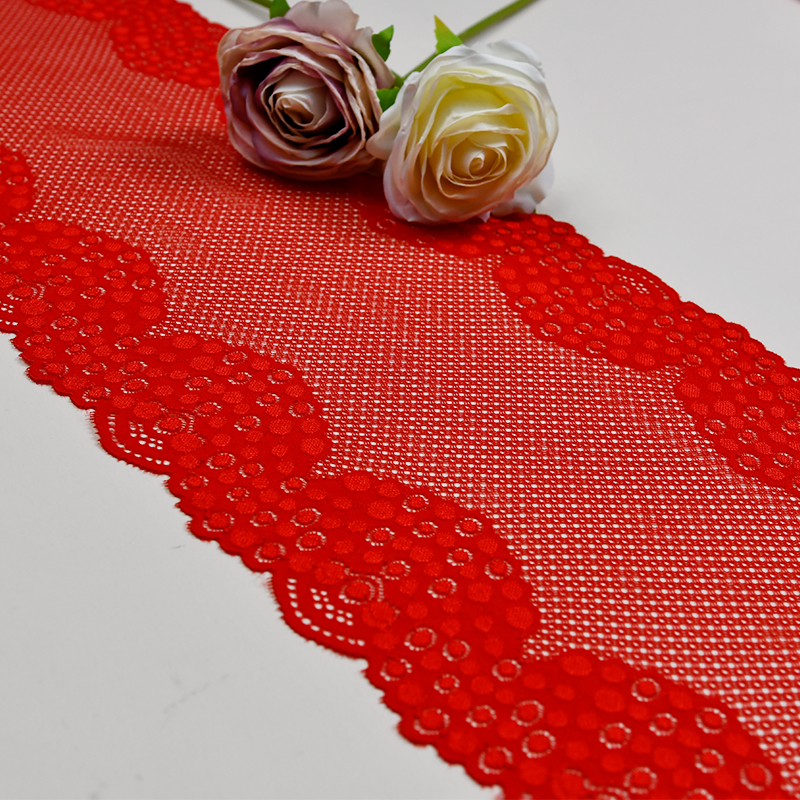 Professional Lace Manufacturer High Quality20.5cm Stretch White Floral Lace Trim for Women5574#