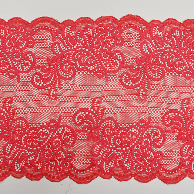Professional Lace Manufacturer High Quality23.5cm Stretch White Floral Lace Trim for Women6520#