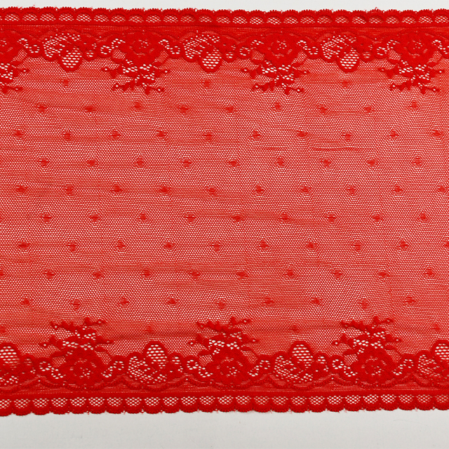 Professional Lace Manufacturer High Quality23.5cm Stretch White Floral Lace Trim for Women7027#