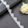 Elastic Lace 2.3CM Fashion 3D Nylon Spandex Stretch White Floral Lace Trim 106597#