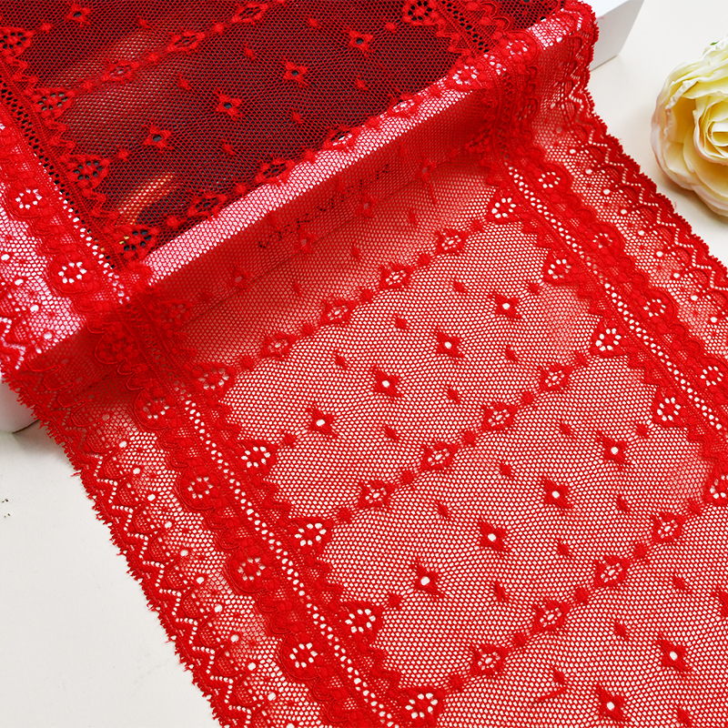 Ready Stock Lace High Quality 21.5cm Women's Elastic Floral Lace Trim 6016#