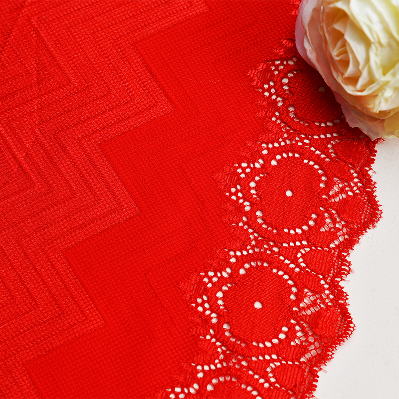 Ready Stock Lace High Quality 24cm Women's Elastic Floral Lace Trim 5578A#