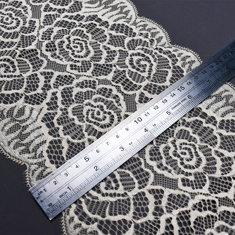 Ready Stock Lace High Quality 17.5cm Women's Elastic Floral Lace Trim 65237#