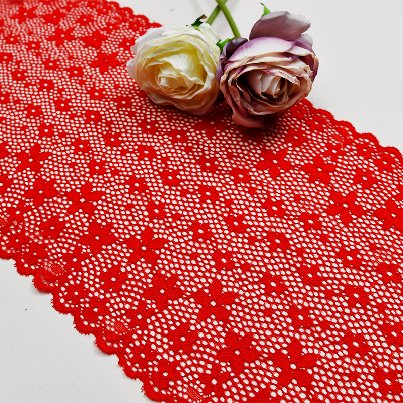 manufacturers supply 20.5cm wide warp knitted white lace underwear clothing accessories DIY wedding dress stretch lace 9027#
